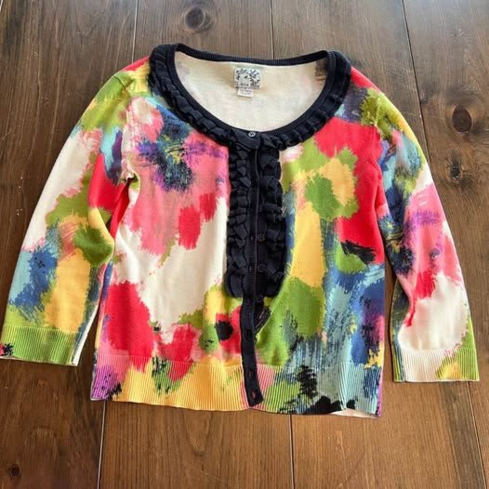Anthropologie-Tabitha ruffle cardigan sweater-large